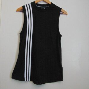 Adidas Tank Top Size S Black with 3 White Stripes Used Once